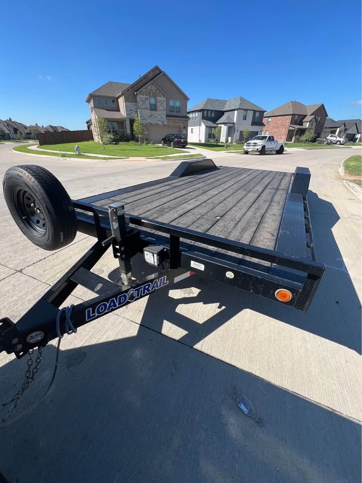 Professional car hauler trailer rental in Ellis County Texas for vehicle transport and equipment hauling